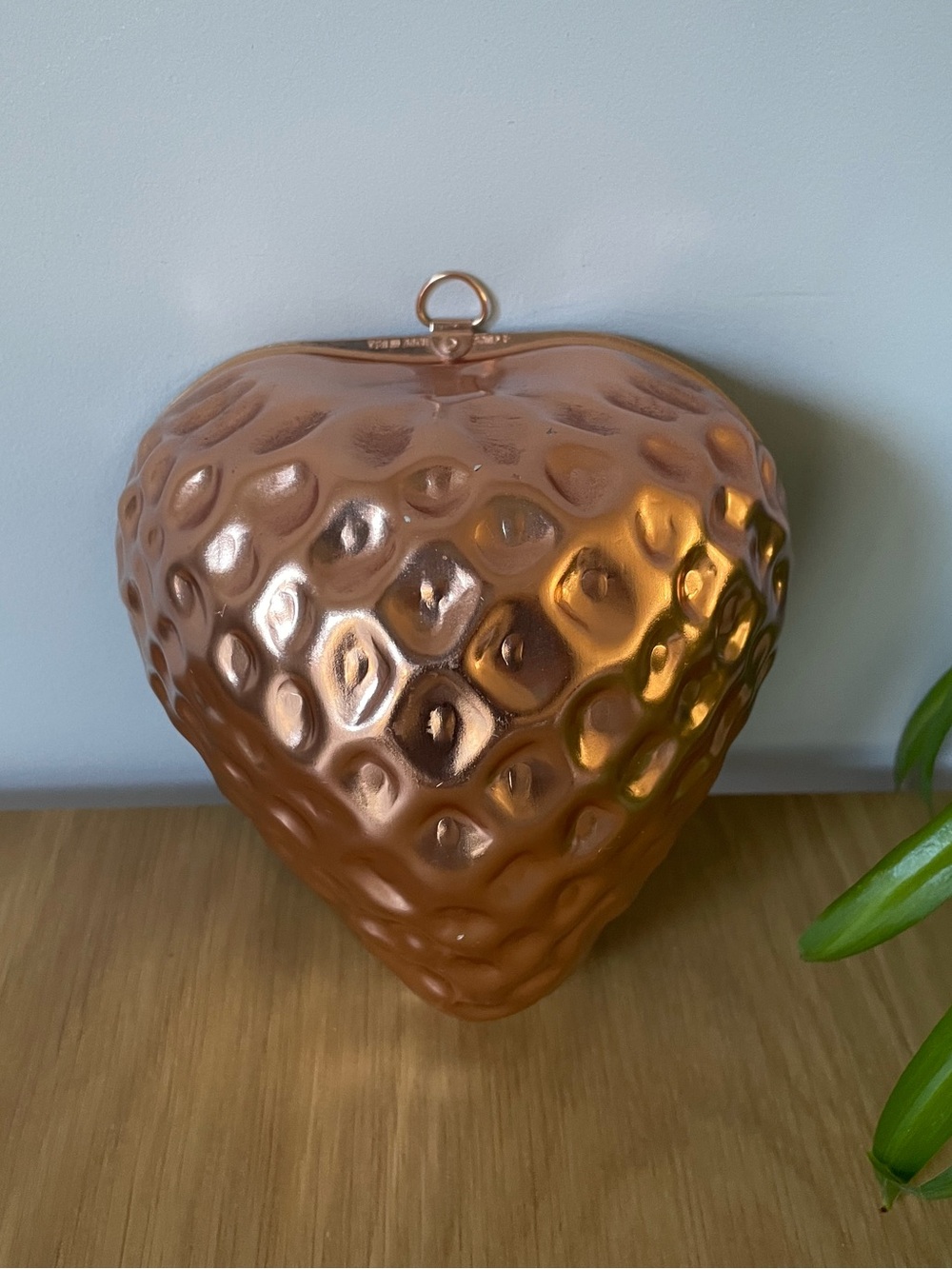 Vintage Copper Strawberry Jello Cake Baking Kitchen Wall Mold 4 Cups